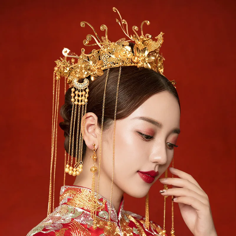 Antique Hair Crown Gold Wedding Hair Jewelry
