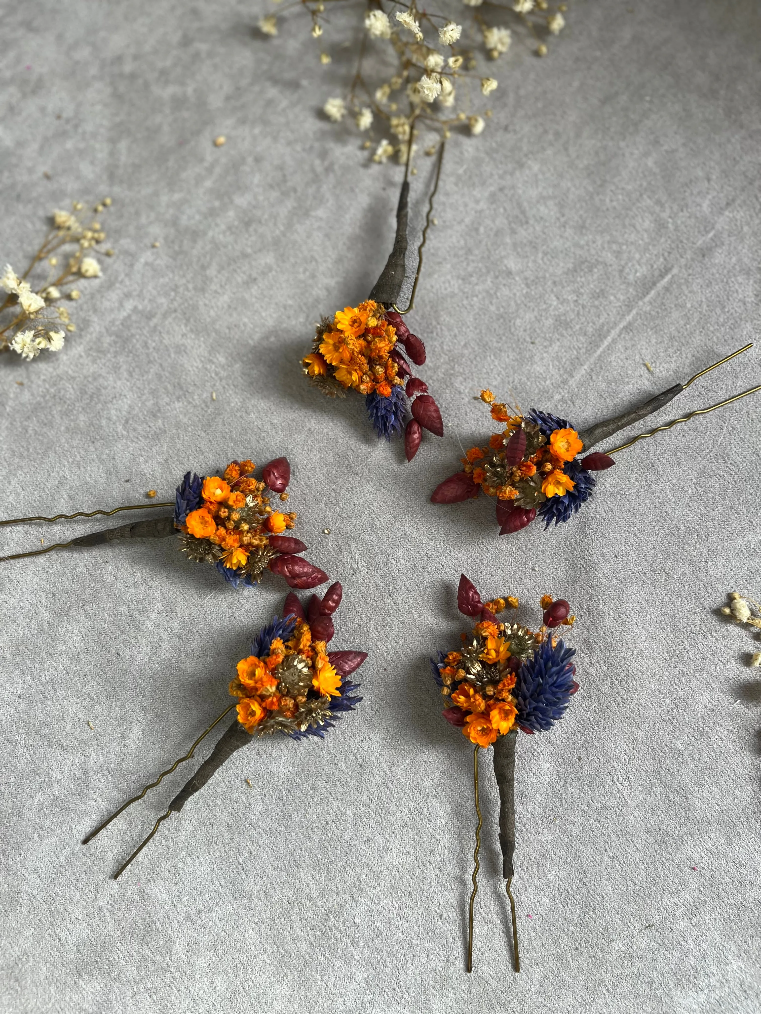 Autumn wedding hairpins