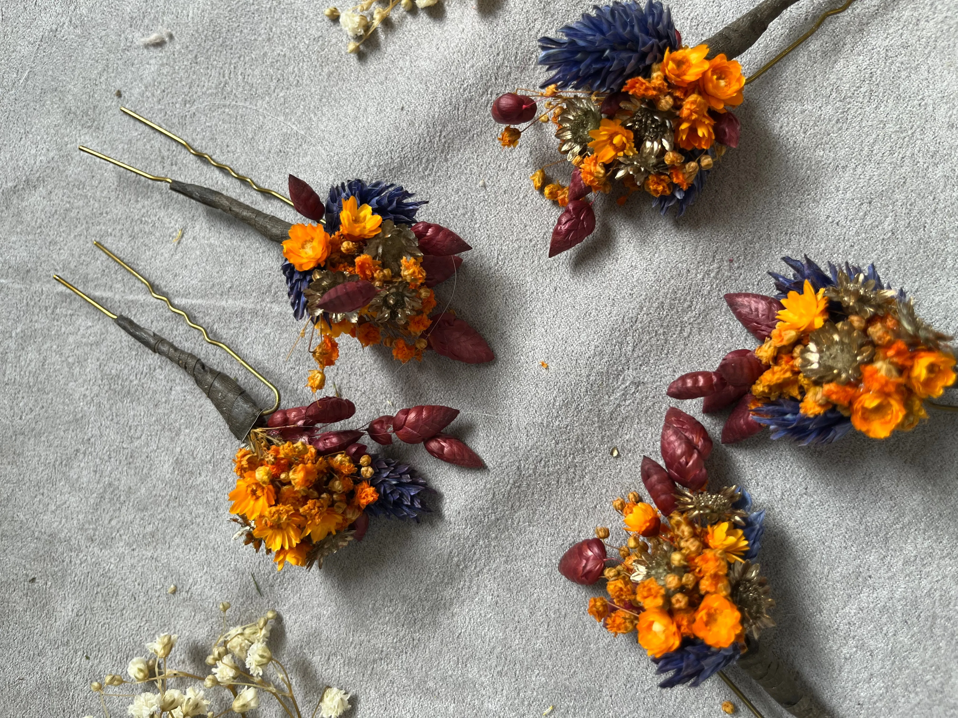 Autumn wedding hairpins