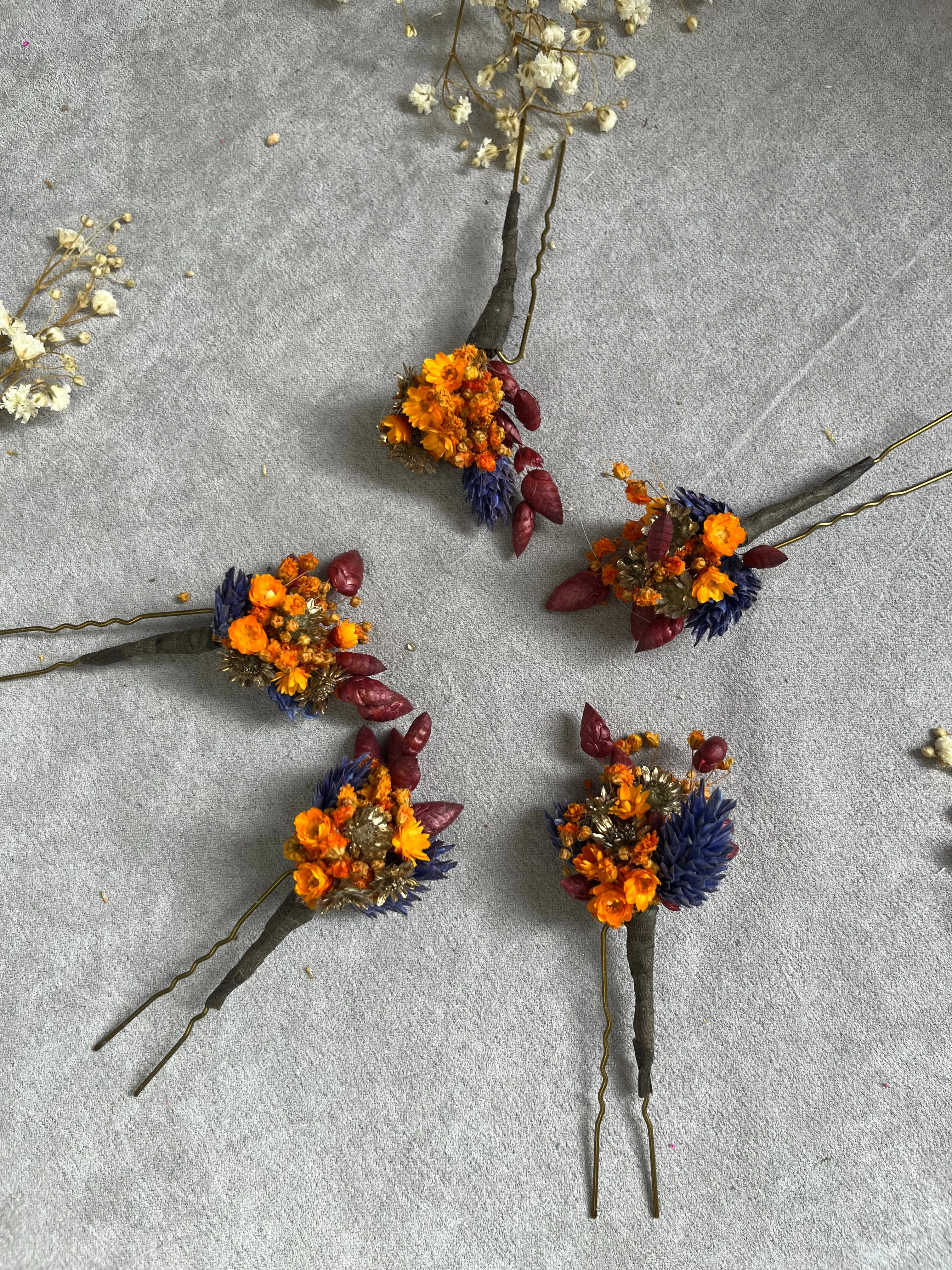 Autumn wedding hairpins