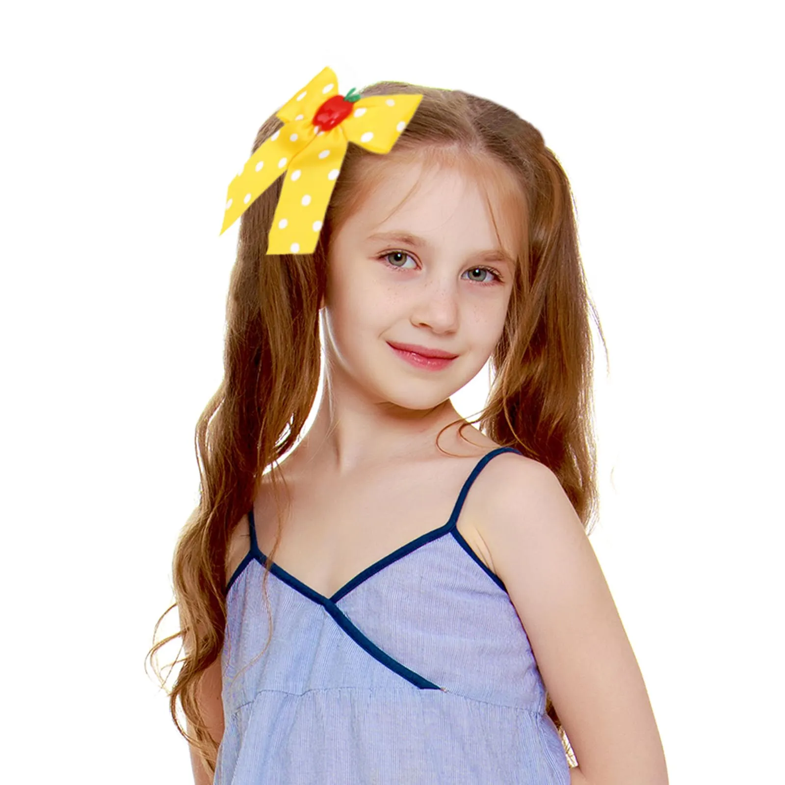 Back to School Hair Clips Cute Hair Bow Clip for Girls Yellow Bow Hair Long Bows Fruit Hair Barrettes Hairpin for Toddler Teens Kids Teacher First Day of School Hair Accessories for Styling 2PCS