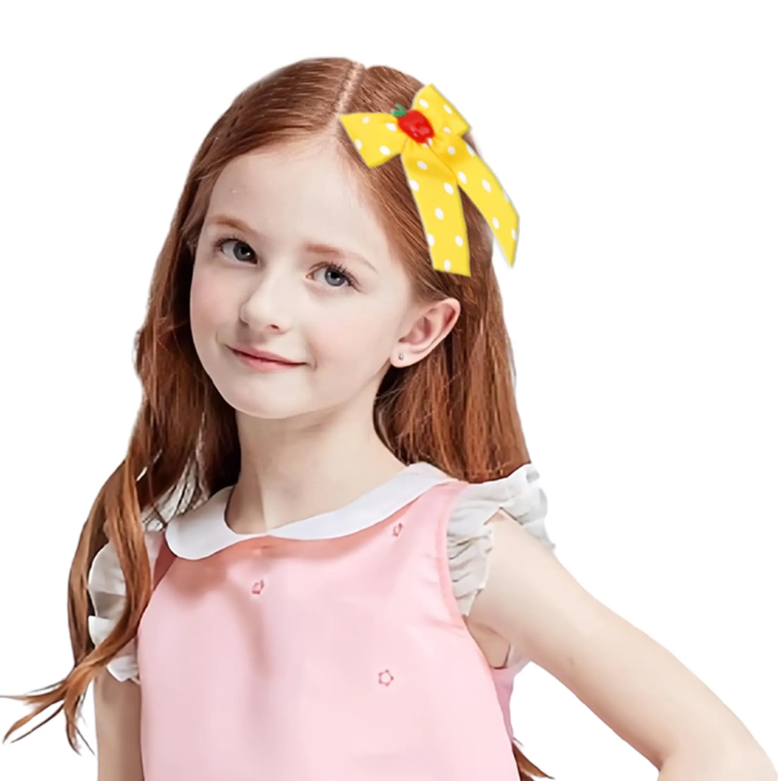 Back to School Hair Clips Cute Hair Bow Clip for Girls Yellow Bow Hair Long Bows Fruit Hair Barrettes Hairpin for Toddler Teens Kids Teacher First Day of School Hair Accessories for Styling 2PCS