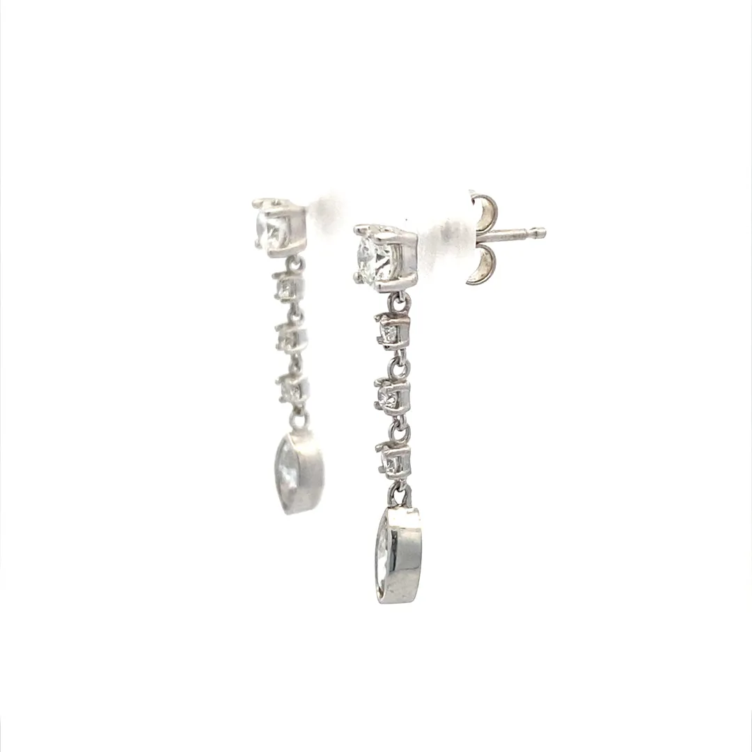 Beeghly & Co. White Gold 3/4 CTW Diamond Droplet Earrings