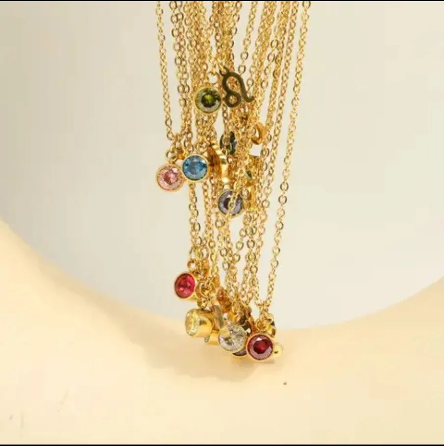 Birthstone and Zodiac Necklace