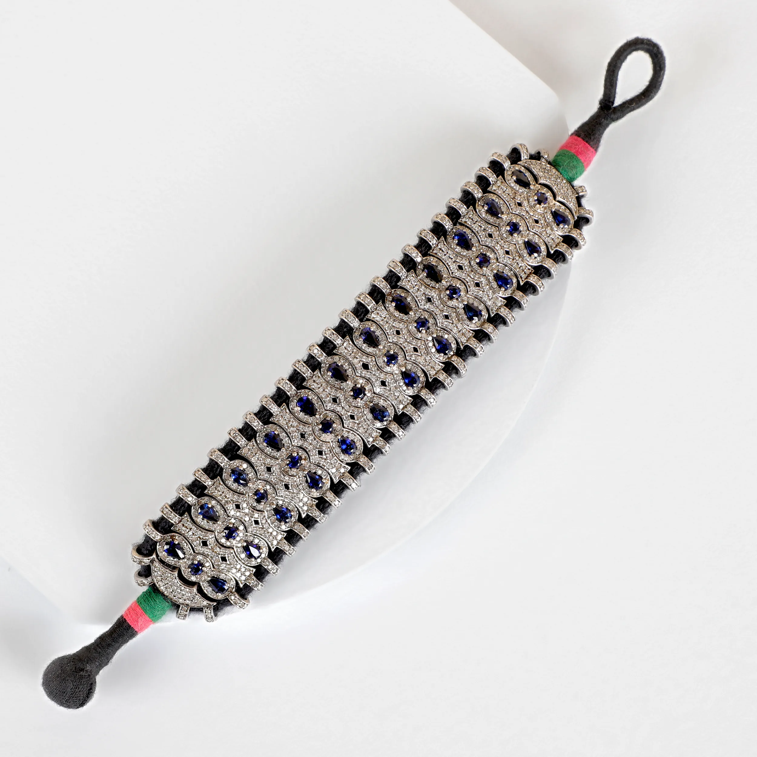 Black Chord and Sapphire Bracelet