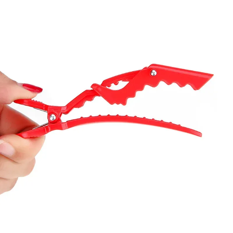 Black Plastic Alligator Clips - Hairdressing Clamps for Styling