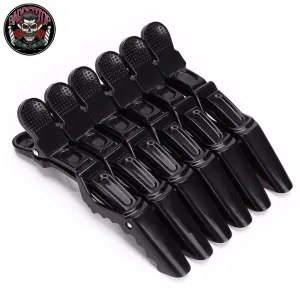 Black Plastic Alligator Clips - Hairdressing Clamps for Styling