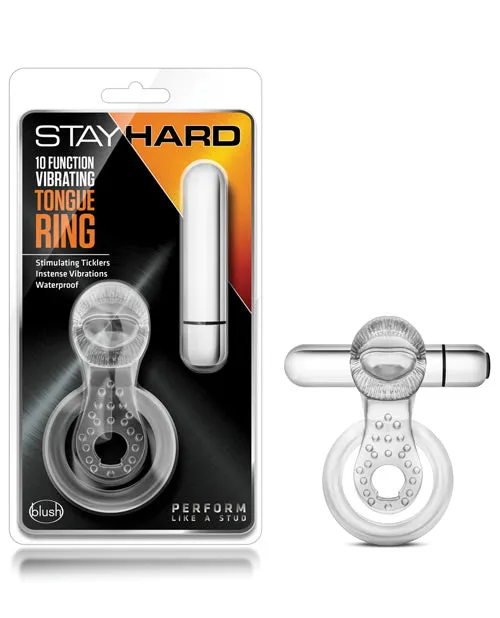 Blush Stay Hard Vibrating Tongue Ring - 10 Function
