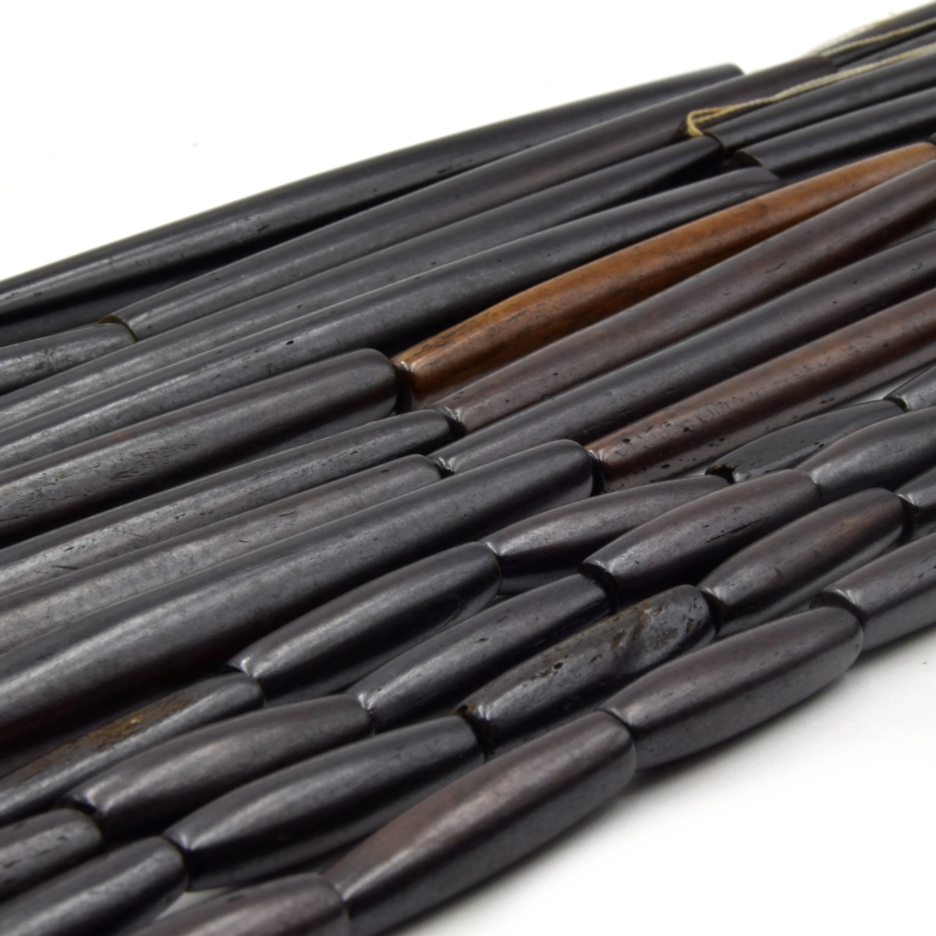 Bone Beads - Ox Bone Tube Hair Pipe Beads in Sizes 1 inch to 4 inches, Available in White, Brown, and Black.