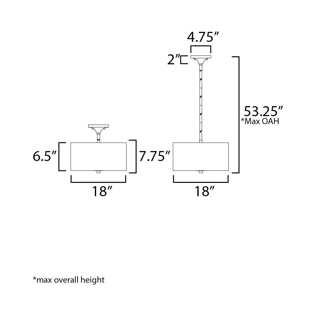 Bongo 3-Light Pendant / Semi Flush Mount