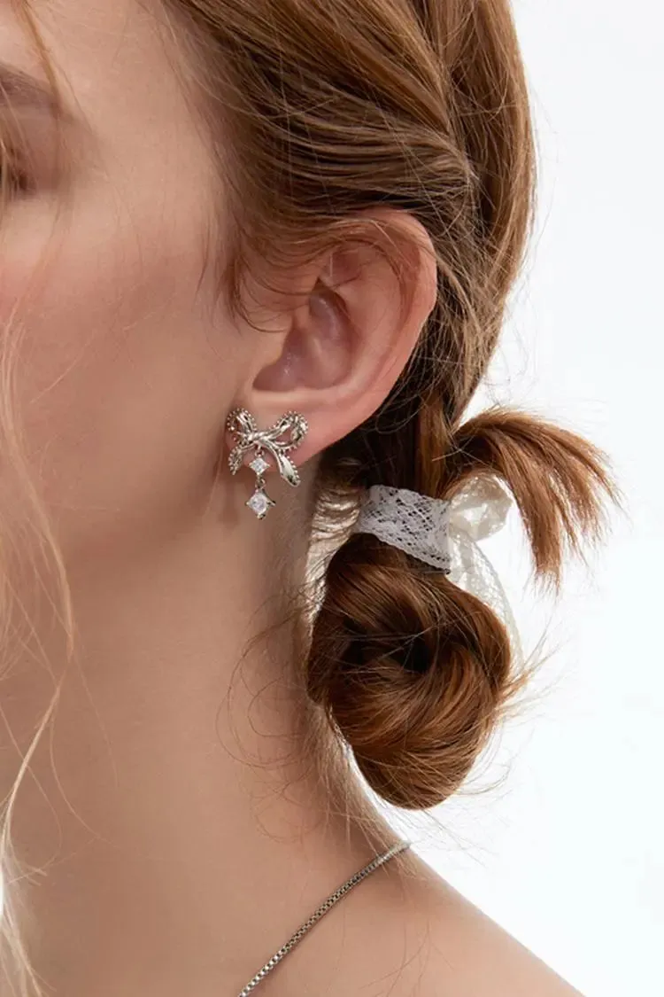 Bow Earrings with Glimmer Gem