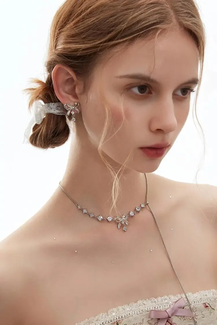 Bow Earrings with Glimmer Gem