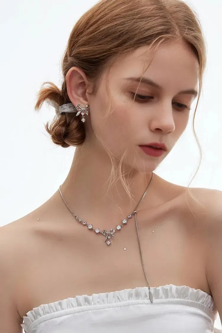 Bow Earrings with Glimmer Gem