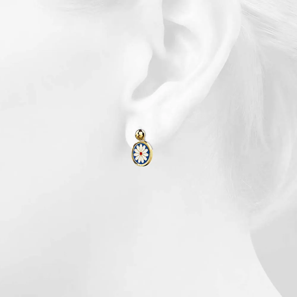 Boxed Bullion Blue Blossom Necklace and Earring Set in Gold