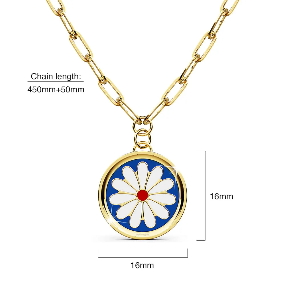 Boxed Bullion Blue Blossom Necklace and Earring Set in Gold