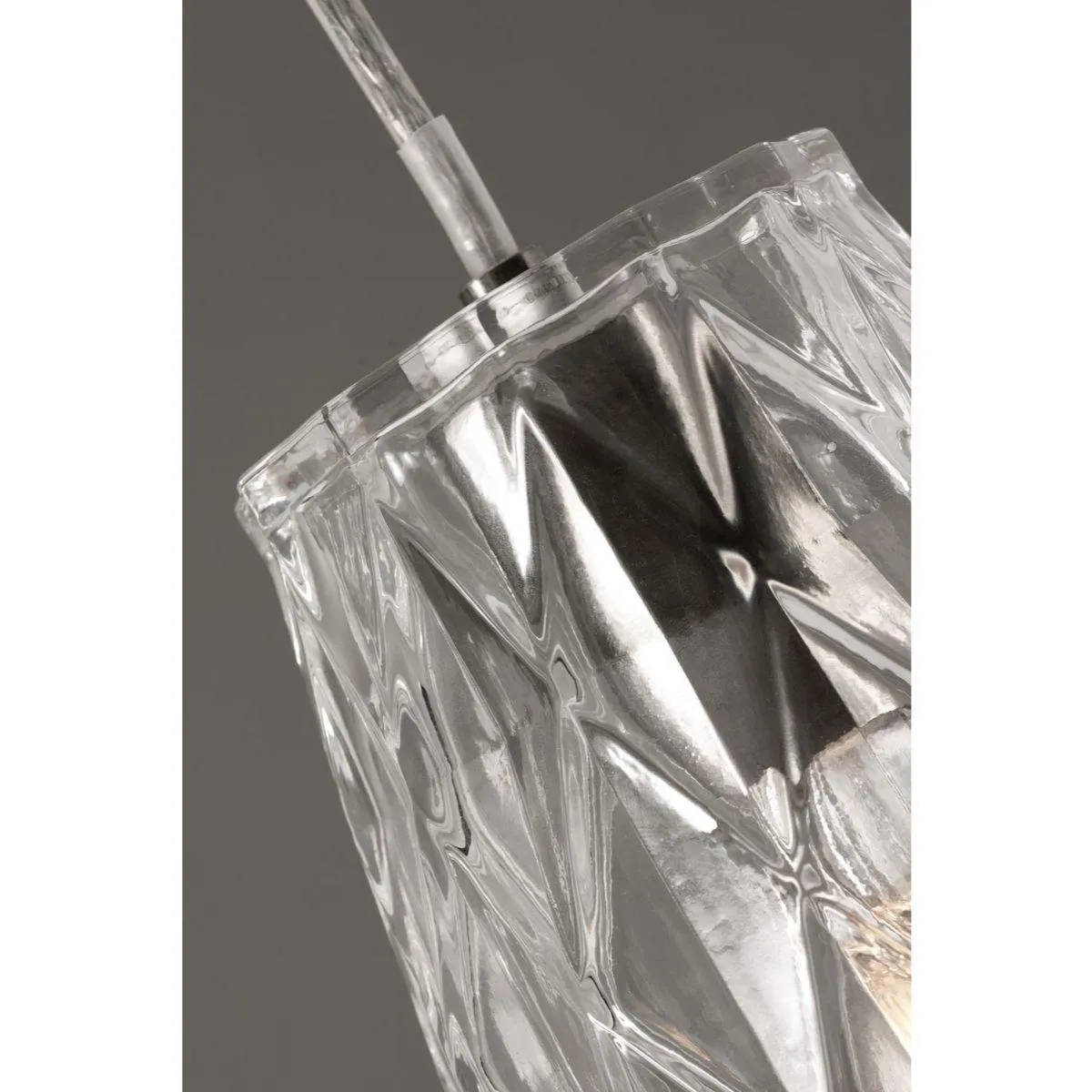 Candace 5 in. Pendant Light Satin Nickel Finish Clear Shade