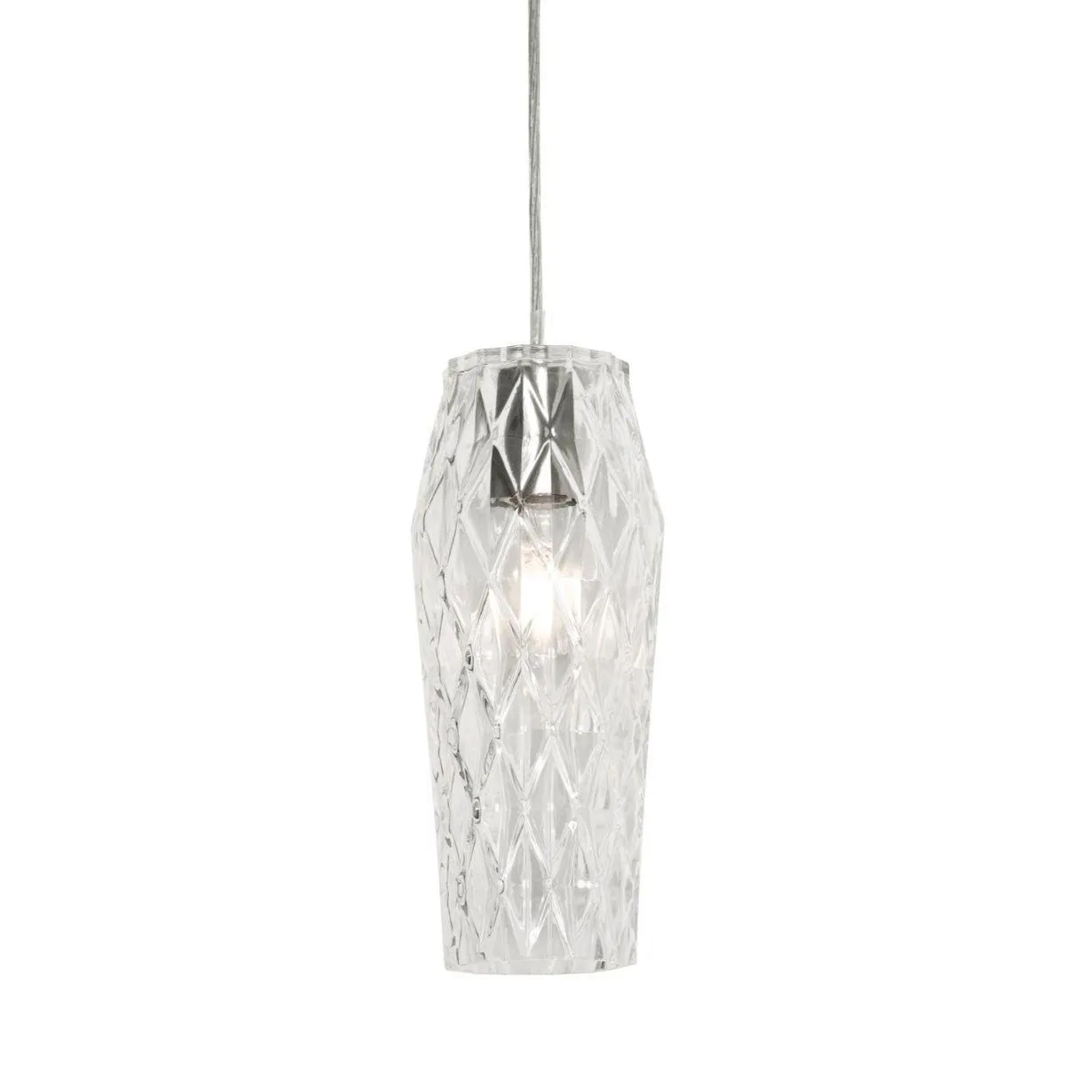 Candace 5 in. Pendant Light Satin Nickel Finish Clear Shade