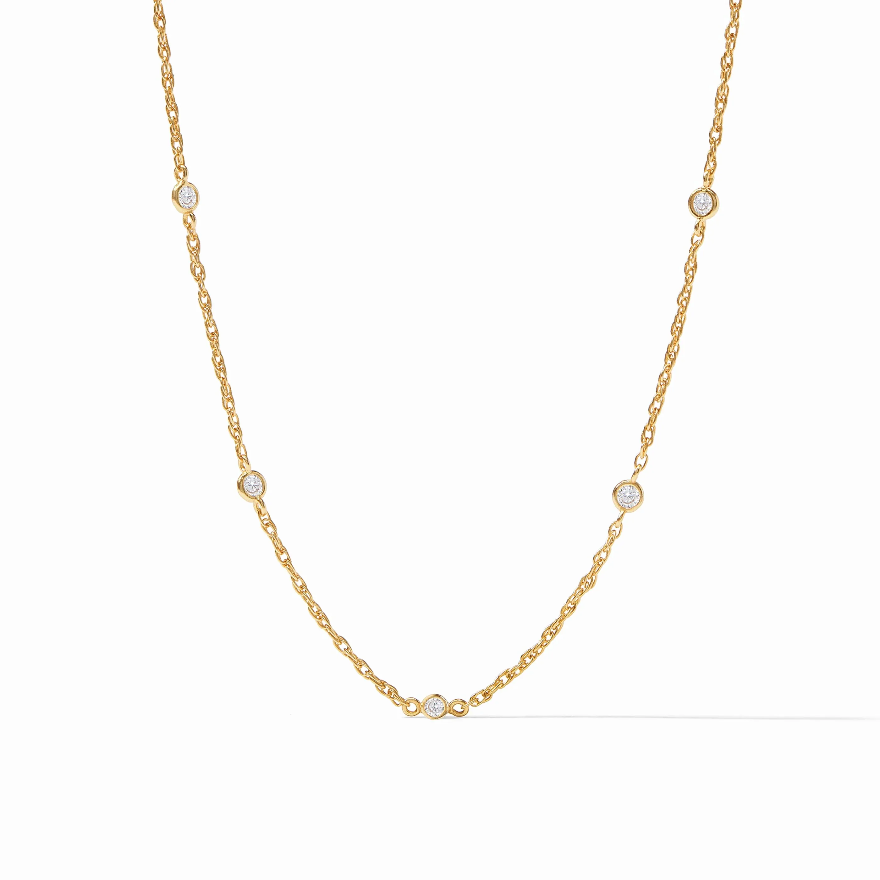 Celeste Delicate Station Necklace in Cubic Zirconia