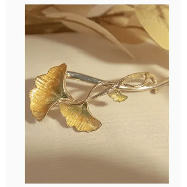 Chinese Style Elegant Ginkgo Leaf Hair Clip Headdress