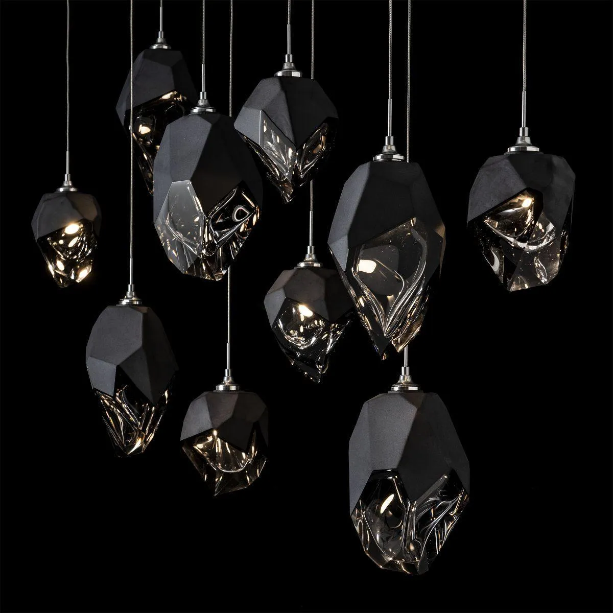 Chrysalis 10 Lights Mixed Crystal Linear Pendant Light