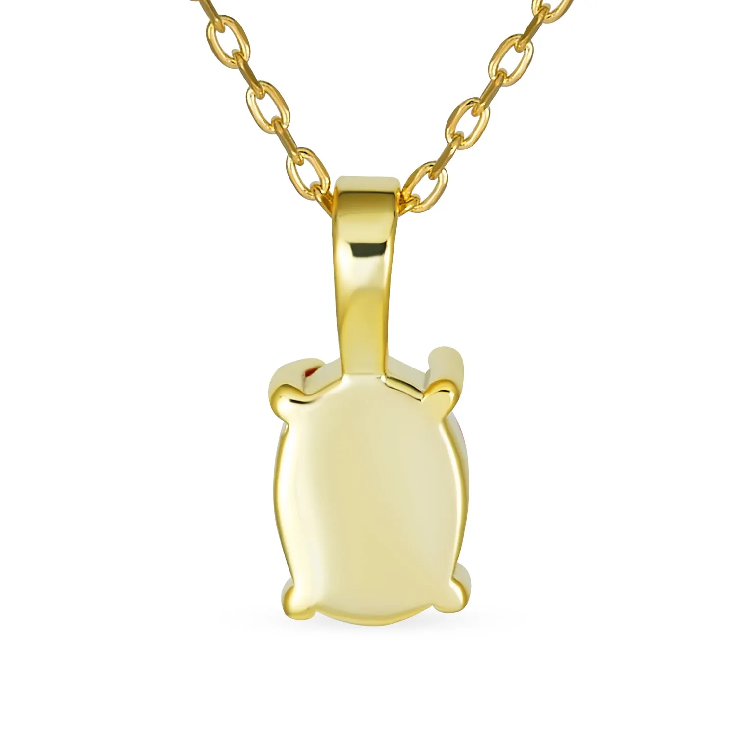 Classic Gemstone Oval Orange Opal Pendant Necklace in Rose Gold Sterling Silver