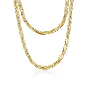 Claude Braided Herringbone Necklace // 14k Italian Gold Vermeil (50% OFF)