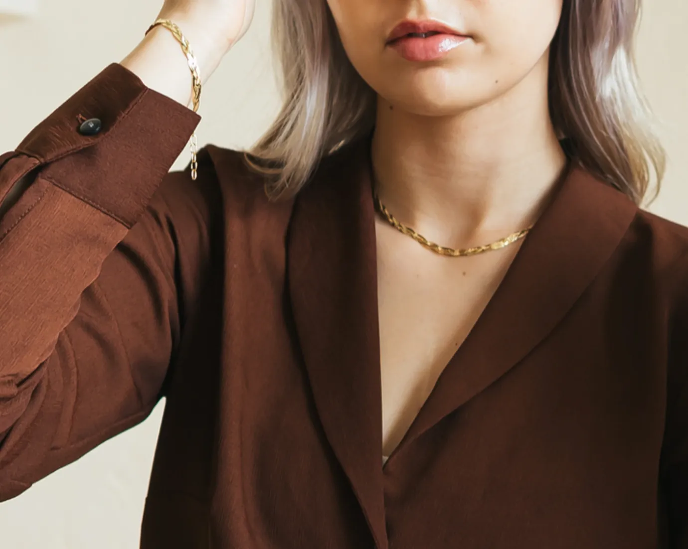 Claude Braided Herringbone Necklace // 14k Italian Gold Vermeil (50% OFF)