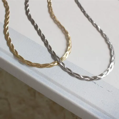 Claude Braided Herringbone Necklace // 14k Italian Gold Vermeil (50% OFF)