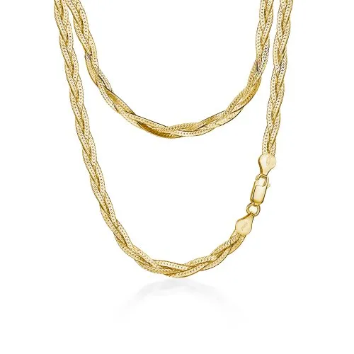 Claude Braided Herringbone Necklace // 14k Italian Gold Vermeil (50% OFF)