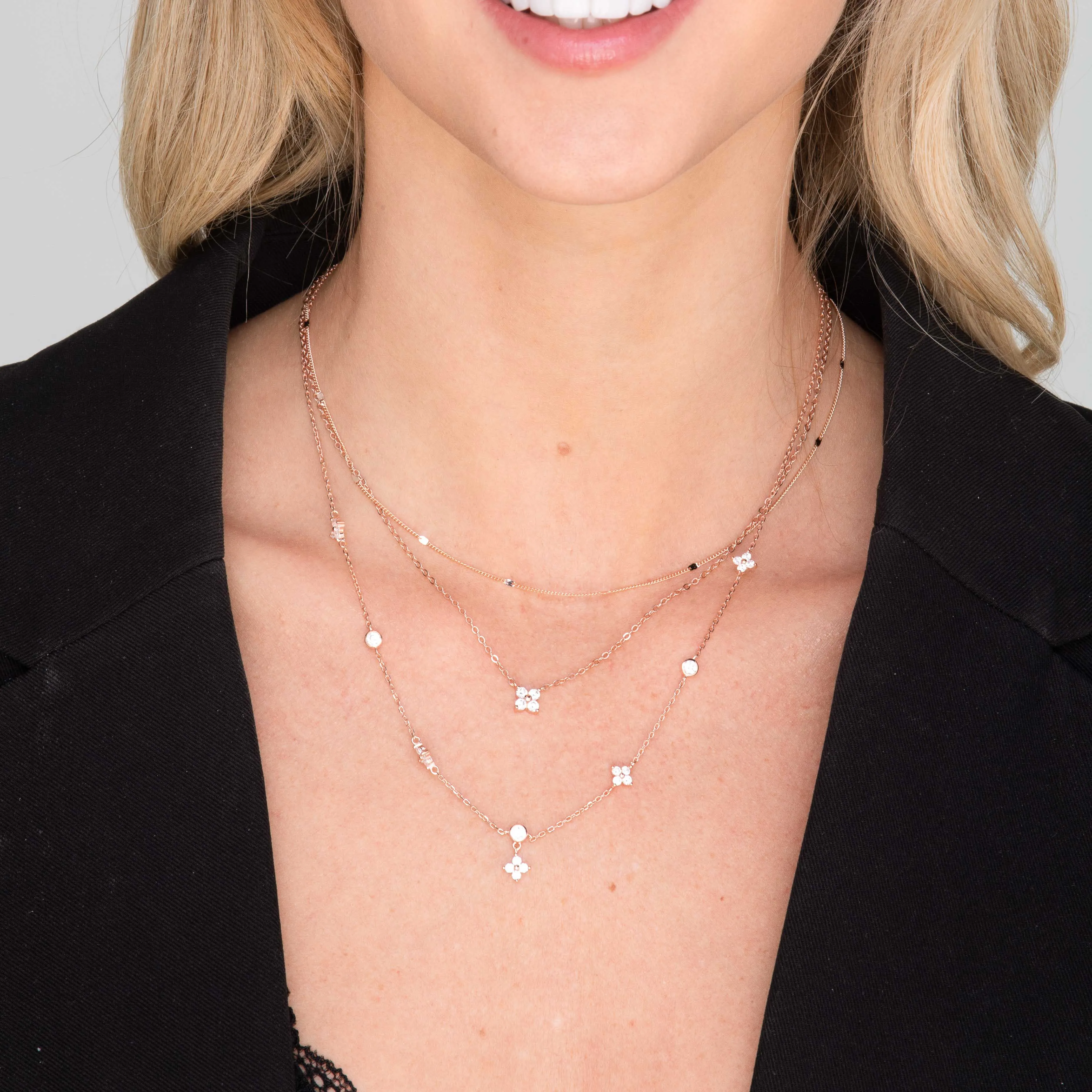 Clover Sapphire Chain Necklace