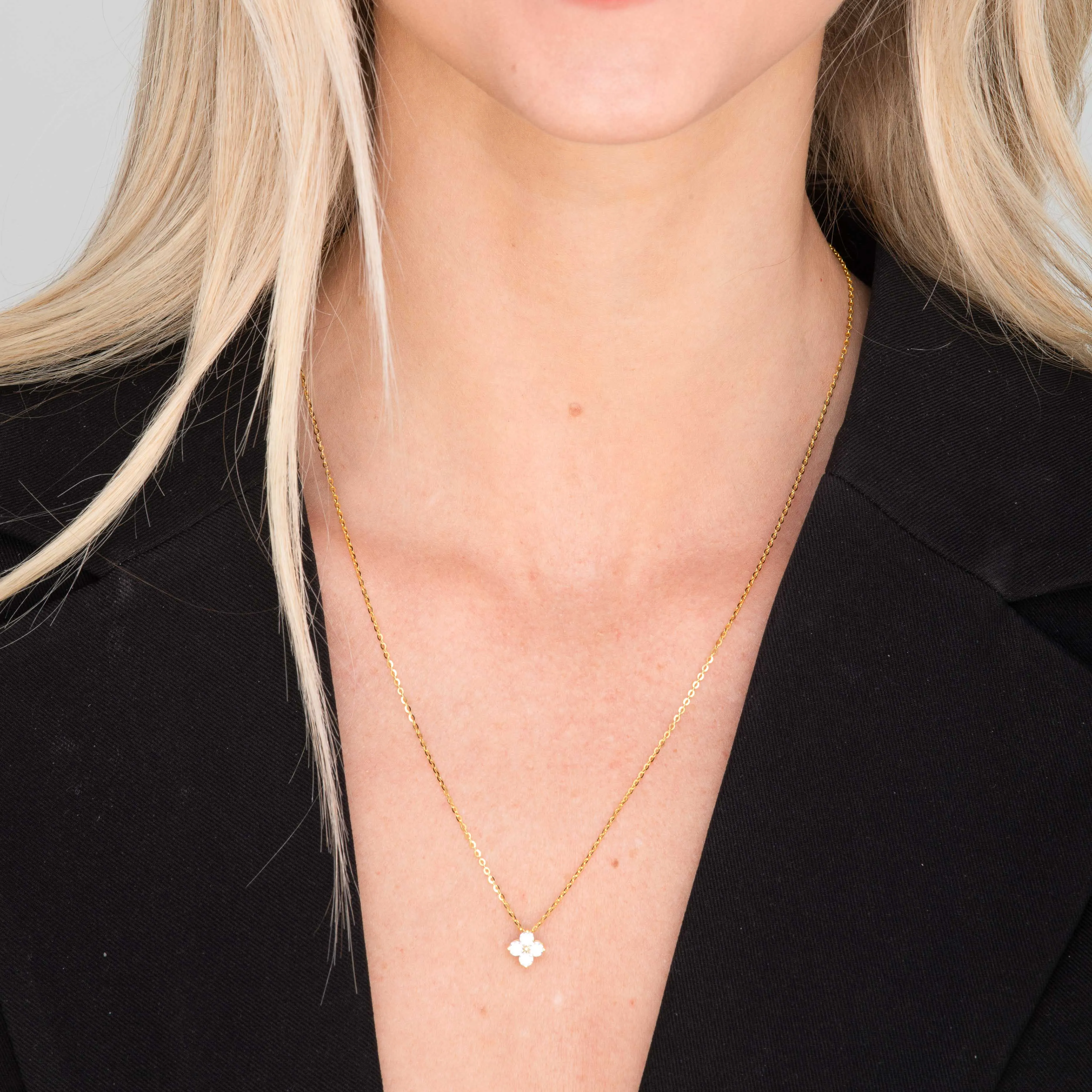 Clover Sapphire Chain Necklace