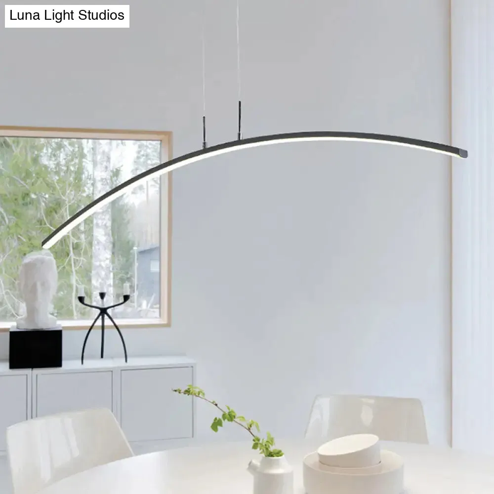 Contemporary Arch Pendant Light with Stepless Dimming and Remote Control