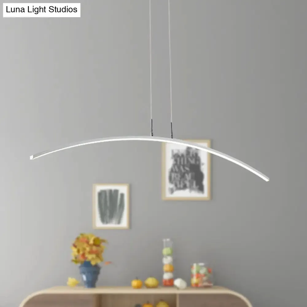 Contemporary Arch Pendant Light with Stepless Dimming and Remote Control
