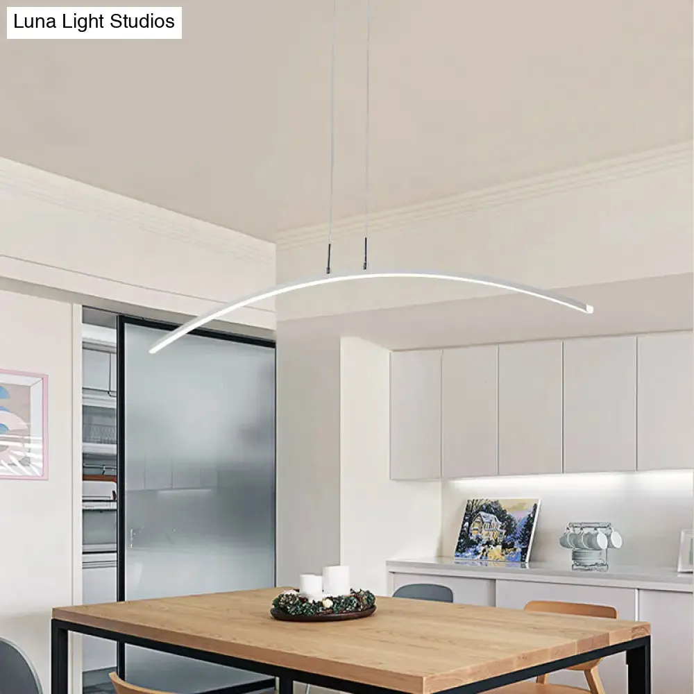 Contemporary Arch Pendant Light with Stepless Dimming and Remote Control