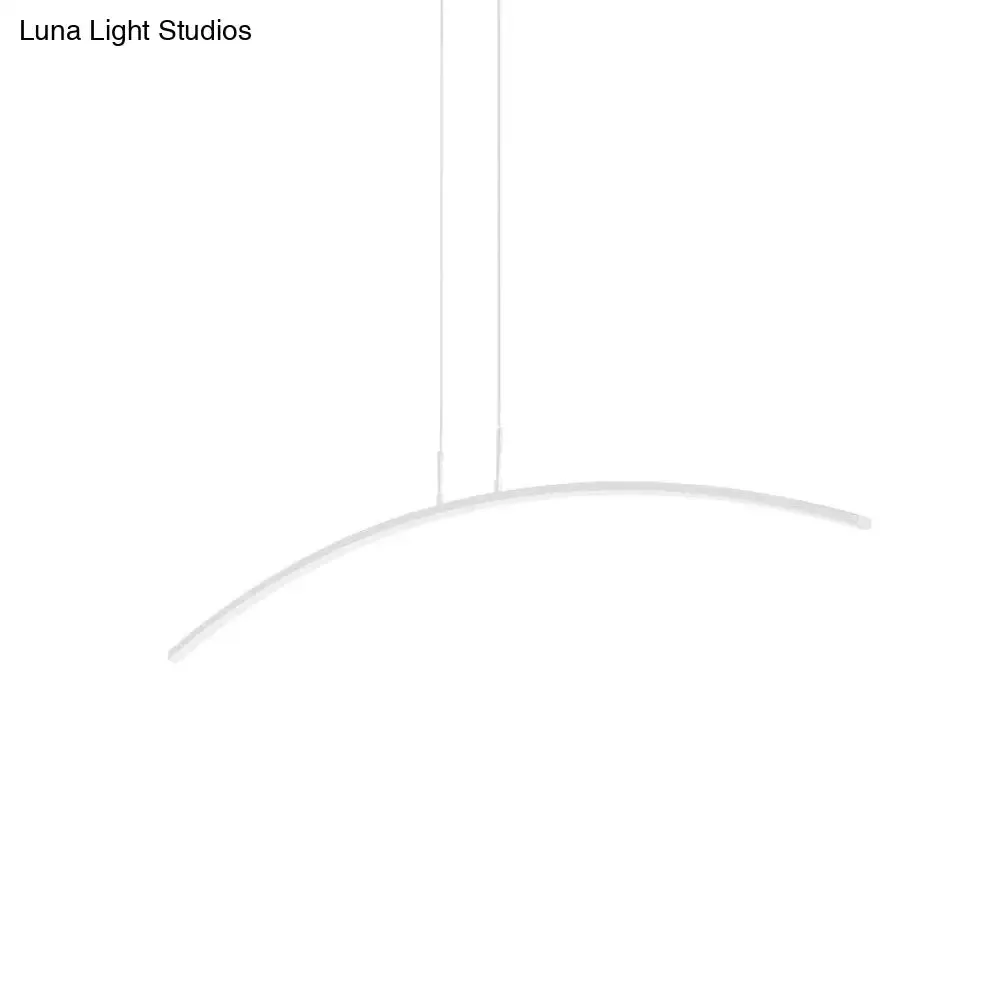 Contemporary Arch Pendant Light with Stepless Dimming and Remote Control