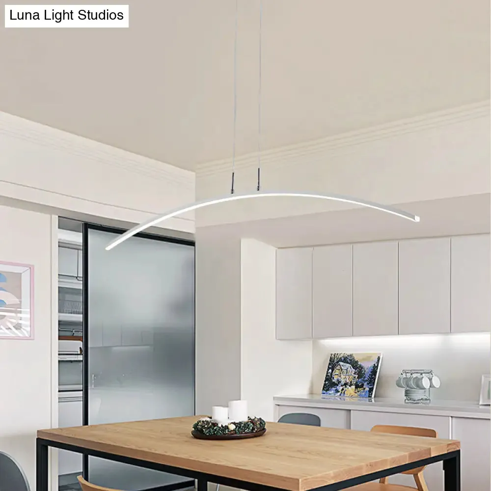 Contemporary Arch Pendant Light with Stepless Dimming and Remote Control
