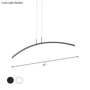 Contemporary Arch Pendant Light with Stepless Dimming and Remote Control