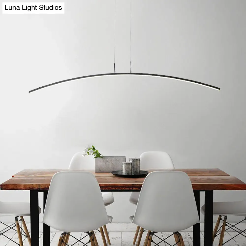 Contemporary Arch Pendant Light with Stepless Dimming and Remote Control