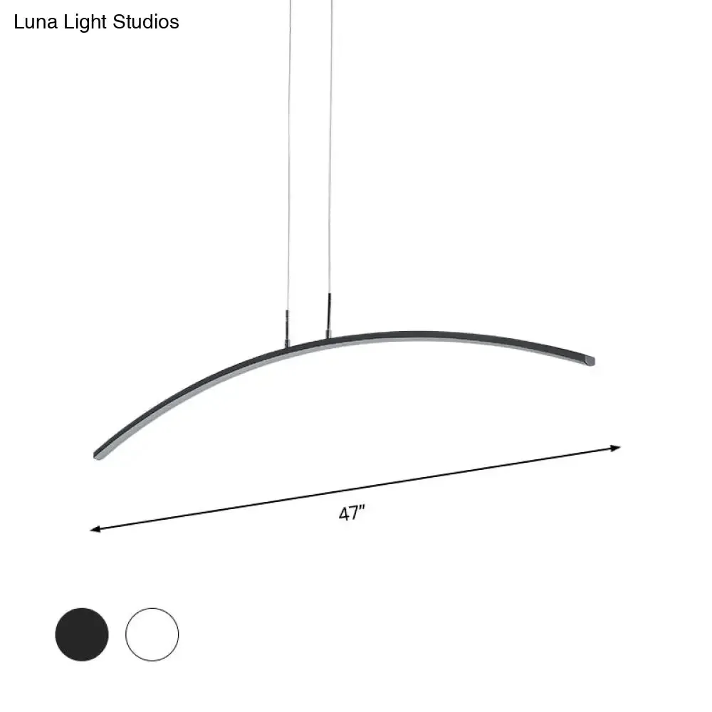 Contemporary Arch Pendant Light with Stepless Dimming and Remote Control