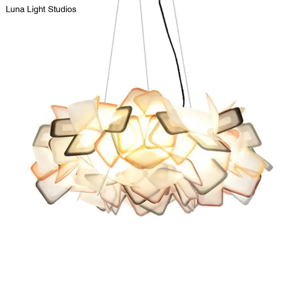 Contemporary Blossom Drop Pendant Ceiling Lamp - Brown/Blue/Purple - 21"/27.5" Wide - 1-Light Acrylic - Living Room