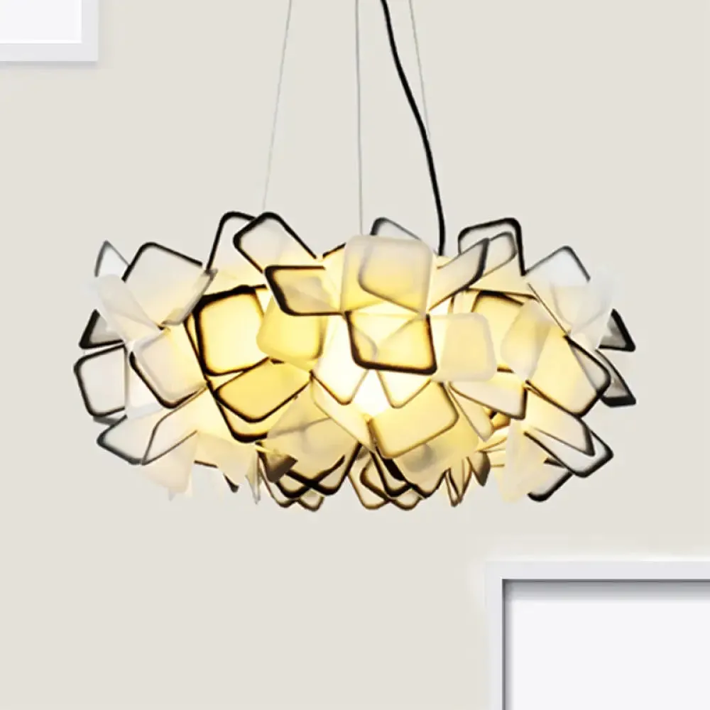 Contemporary Blossom Drop Pendant Ceiling Lamp - Brown/Blue/Purple - 21"/27.5" Wide - 1-Light Acrylic - Living Room