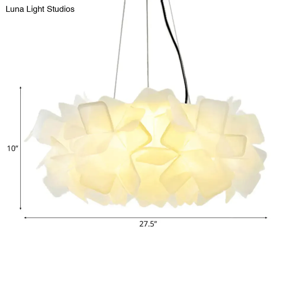Contemporary Blossom Drop Pendant Ceiling Lamp - Brown/Blue/Purple - 21"/27.5" Wide - 1-Light Acrylic - Living Room