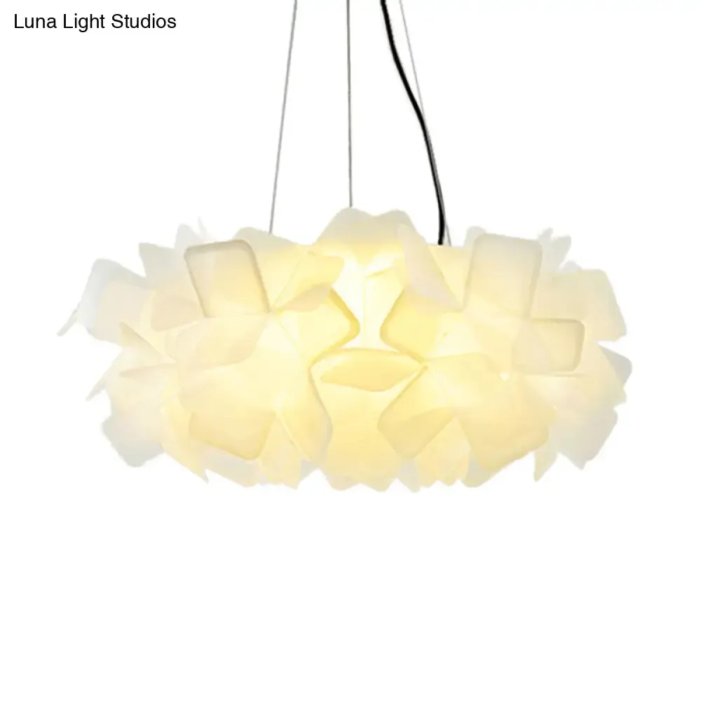 Contemporary Blossom Drop Pendant Ceiling Lamp - Brown/Blue/Purple - 21"/27.5" Wide - 1-Light Acrylic - Living Room