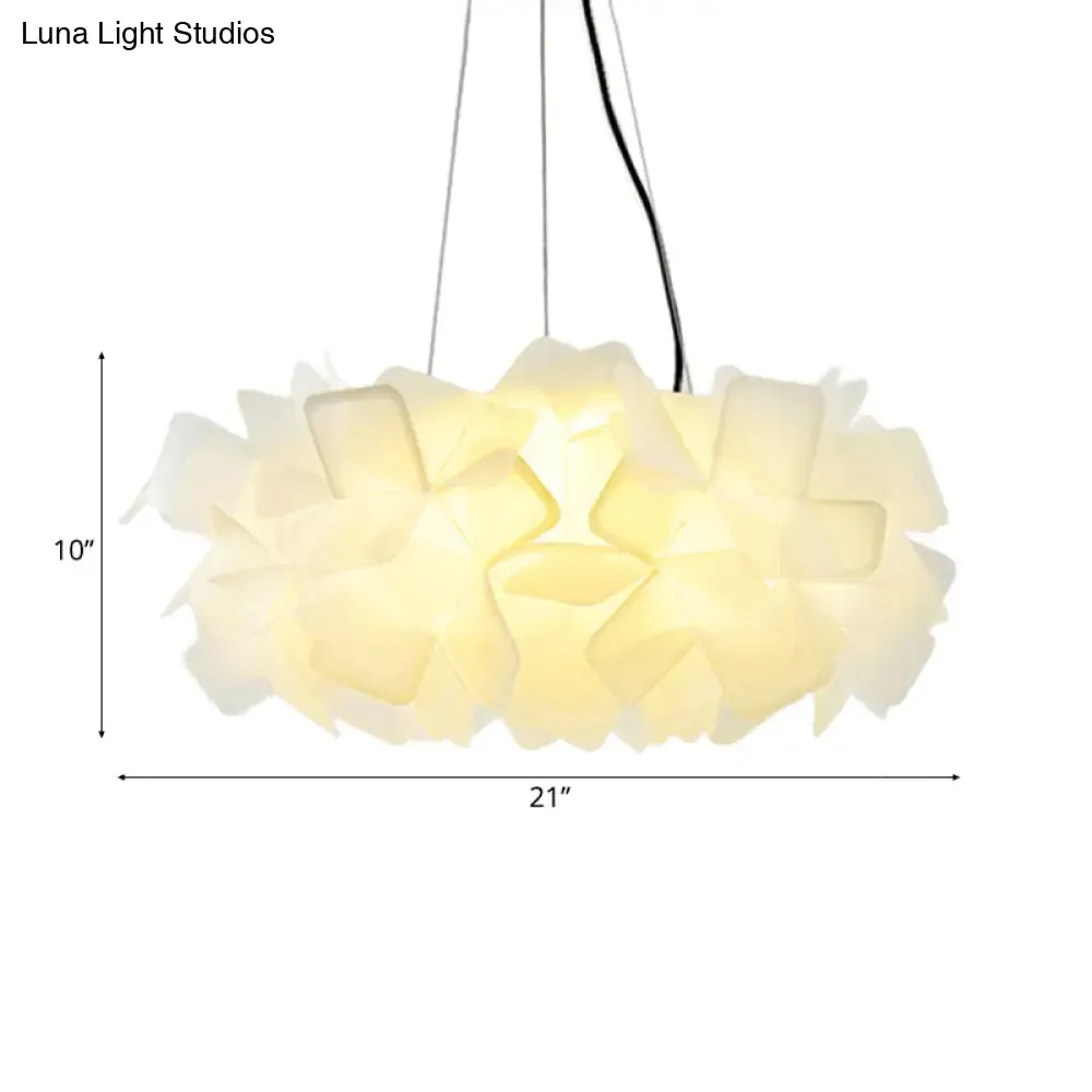 Contemporary Blossom Drop Pendant Ceiling Lamp - Brown/Blue/Purple - 21"/27.5" Wide - 1-Light Acrylic - Living Room