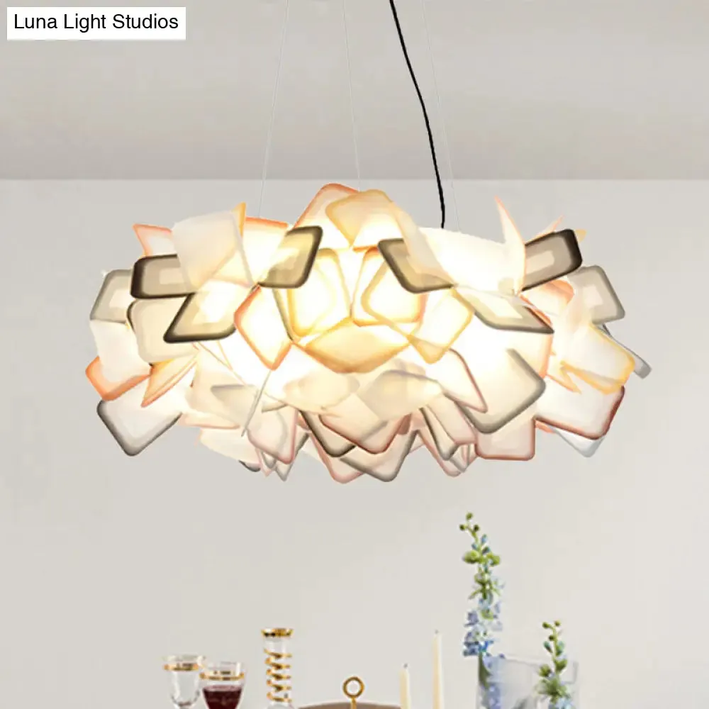 Contemporary Blossom Drop Pendant Ceiling Lamp - Brown/Blue/Purple - 21"/27.5" Wide - 1-Light Acrylic - Living Room