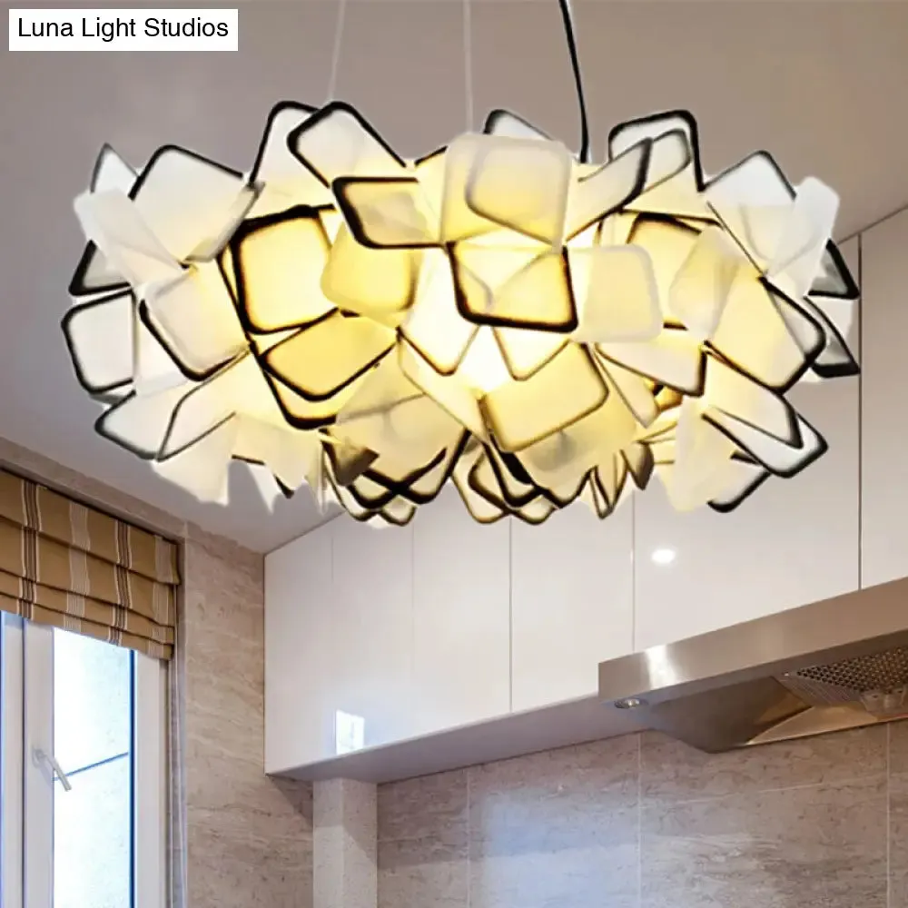 Contemporary Blossom Drop Pendant Ceiling Lamp - Brown/Blue/Purple - 21"/27.5" Wide - 1-Light Acrylic - Living Room