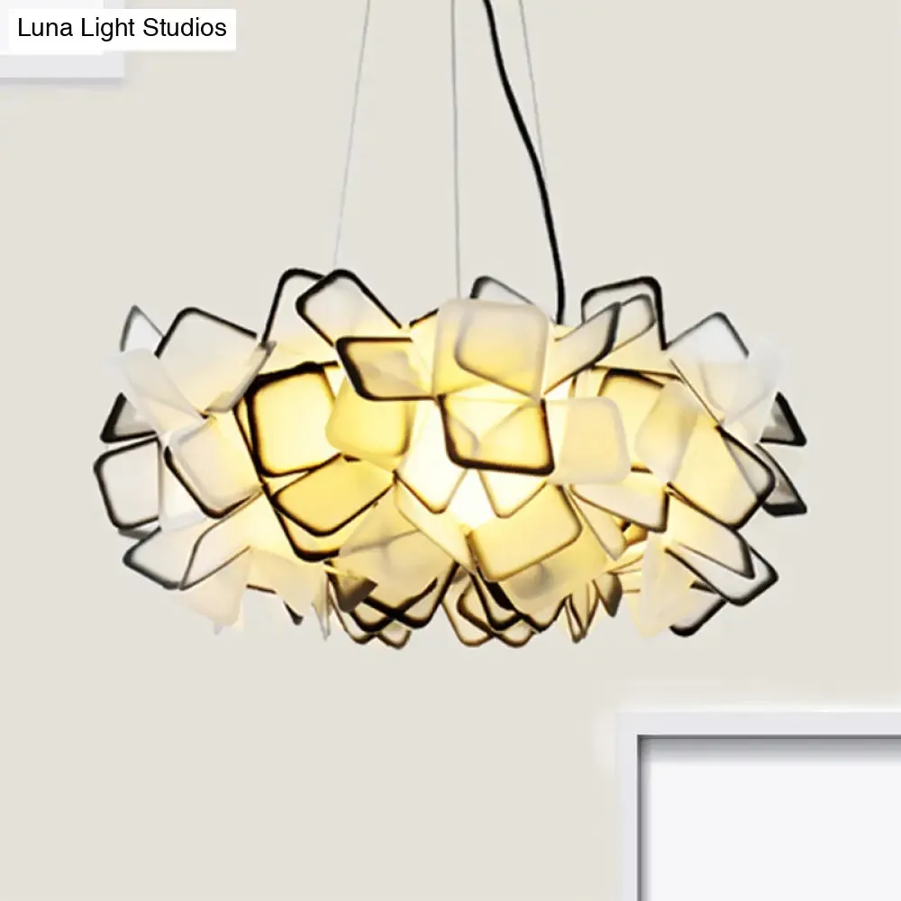 Contemporary Blossom Drop Pendant Ceiling Lamp - Brown/Blue/Purple - 21"/27.5" Wide - 1-Light Acrylic - Living Room