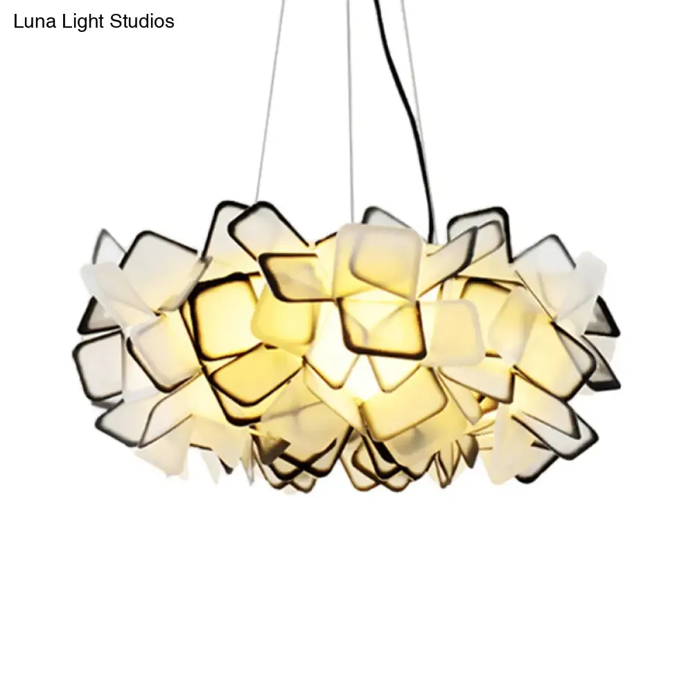 Contemporary Blossom Drop Pendant Ceiling Lamp - Brown/Blue/Purple - 21"/27.5" Wide - 1-Light Acrylic - Living Room
