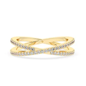 Crisscross Diamond Ring