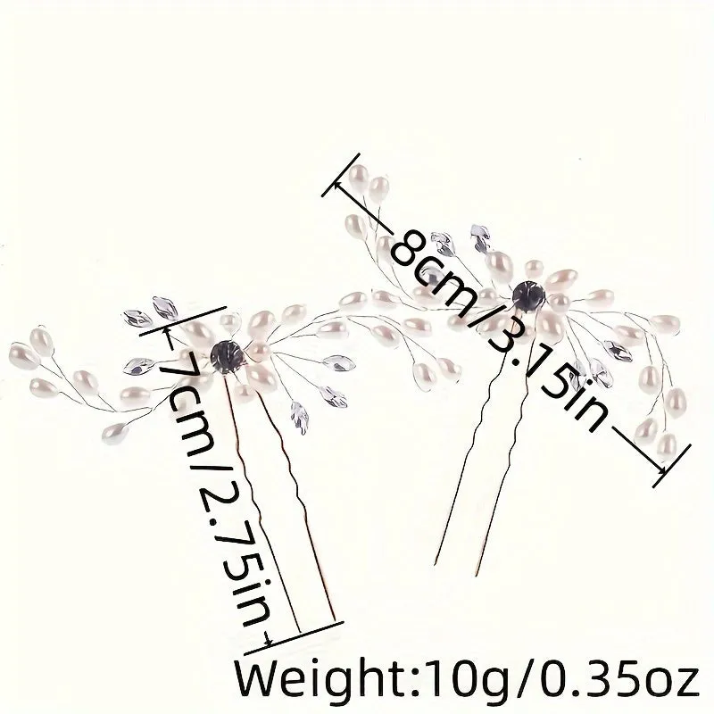 Crystal faux pearl hairpins for elegant bridal hair styling